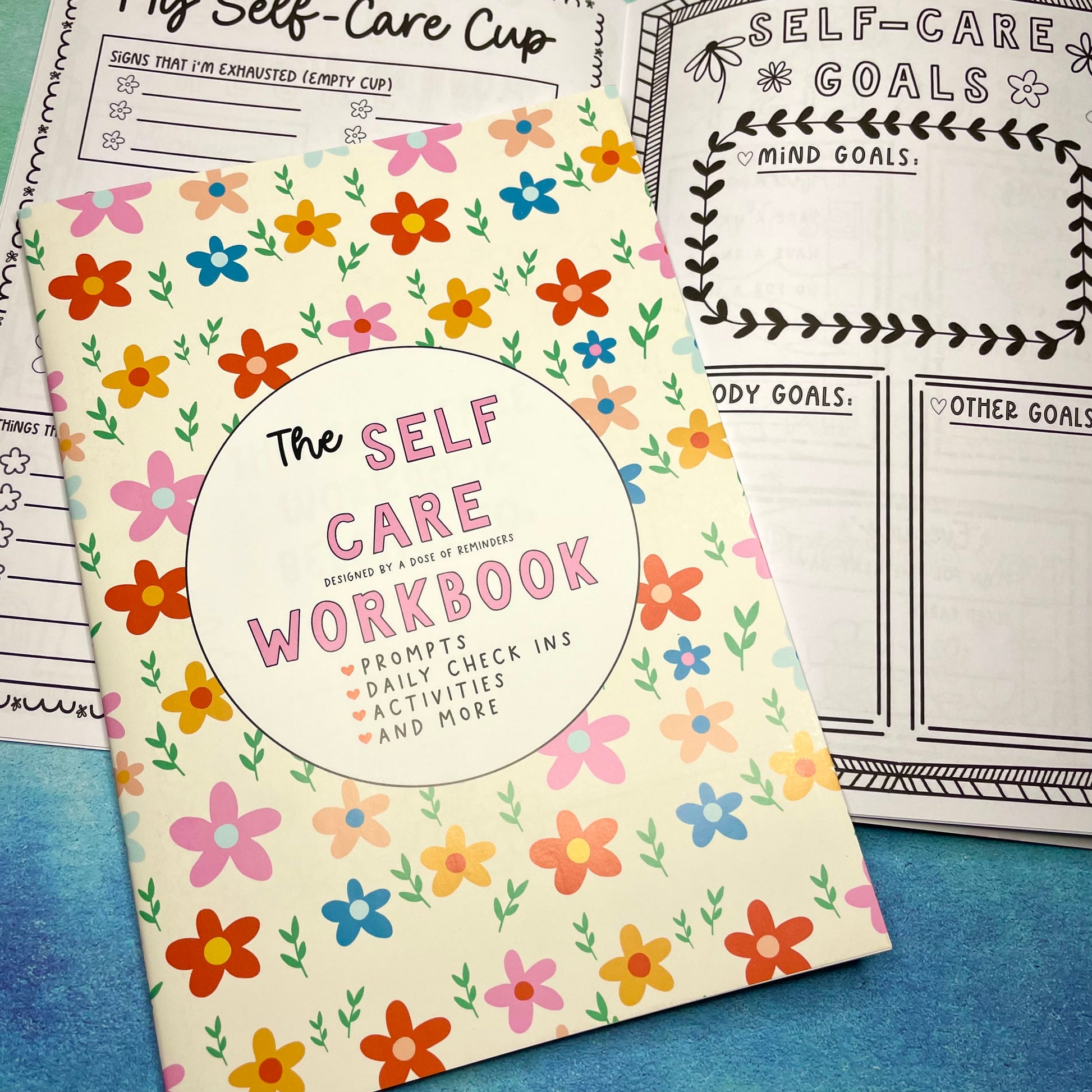Self Care Workbook by A Dose of Reminders featured in the Spring 2024 Millions of Peaches Box