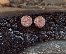 Load image into Gallery viewer, Pink Geode Stud Earrings - Jillian Spencer Studios
