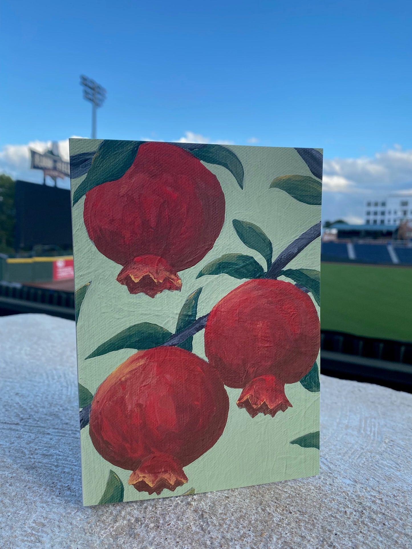 Pomegranate Print Greeting Card - Evelyn Gold